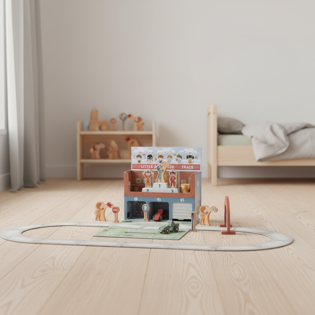 Toy suitcase with race track | Little Dutch