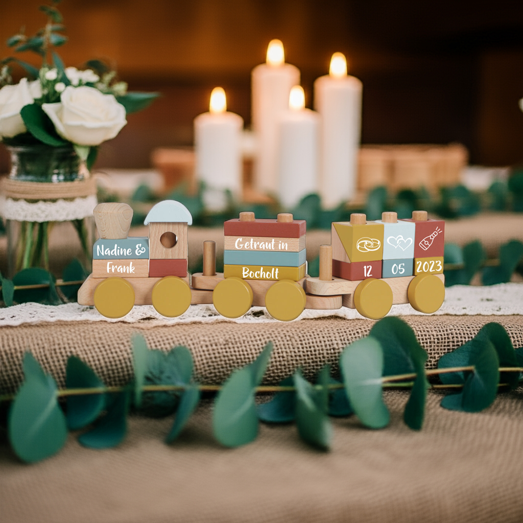 Wooden Train Pure &amp; Nature - For Weddings - Printed | Little Dutch