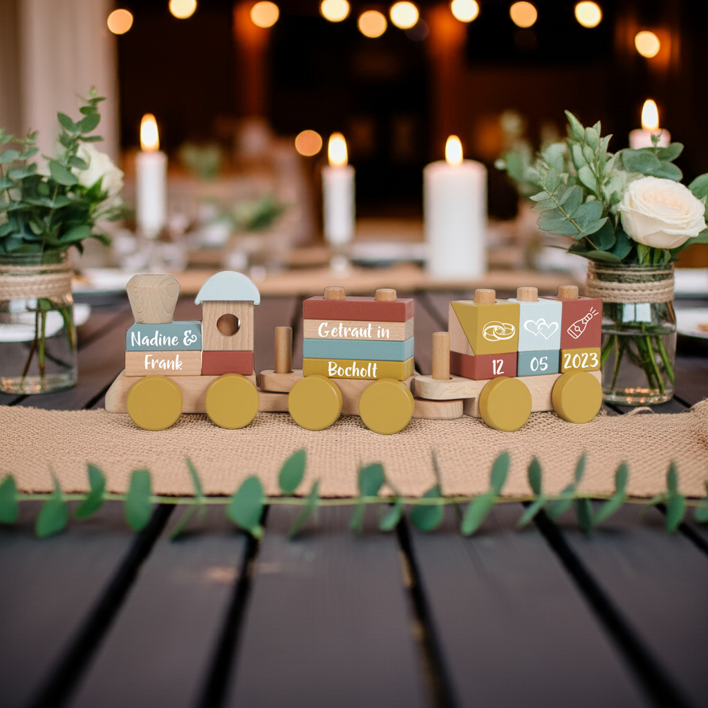Wooden Train Pure &amp; Nature - For Weddings - Printed | Little Dutch