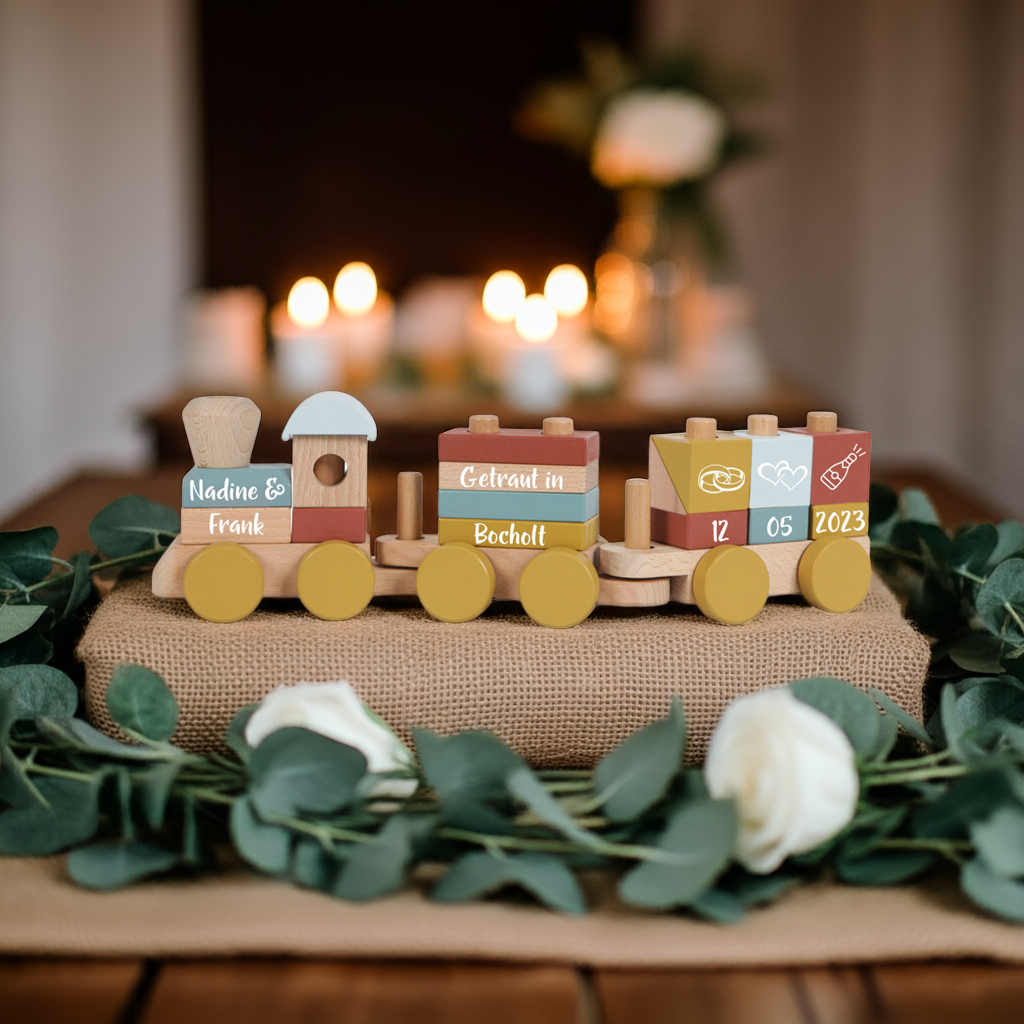 Wooden Train Pure &amp; Nature - For Weddings - Printed | Little Dutch