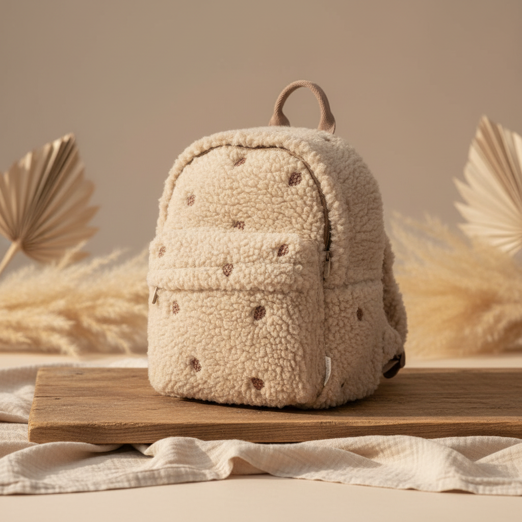 Teddy-Rucksack Taupe | Little Dutch