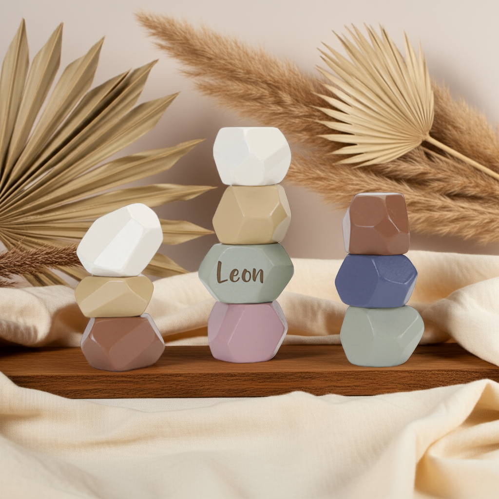 Balancing Stones Stacking Stones Wooden Game Vintage | Little Dutch