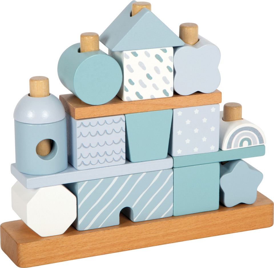 Personalisiertes Stapelhaus blau zur Geburt | small foot by Schmatzepuffer