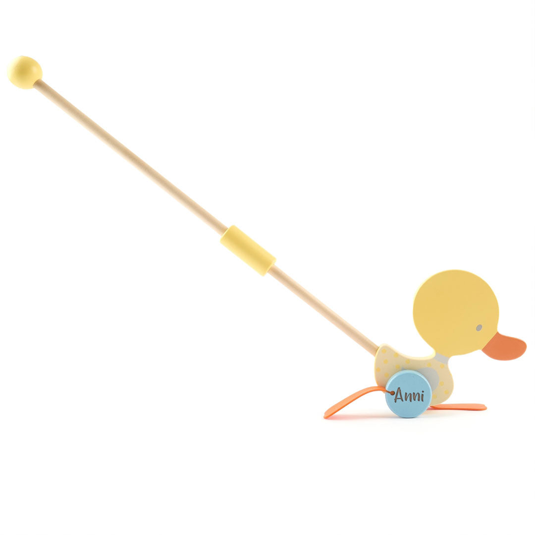 Rollerstick Waddling Duck Wood Yellow | bieco