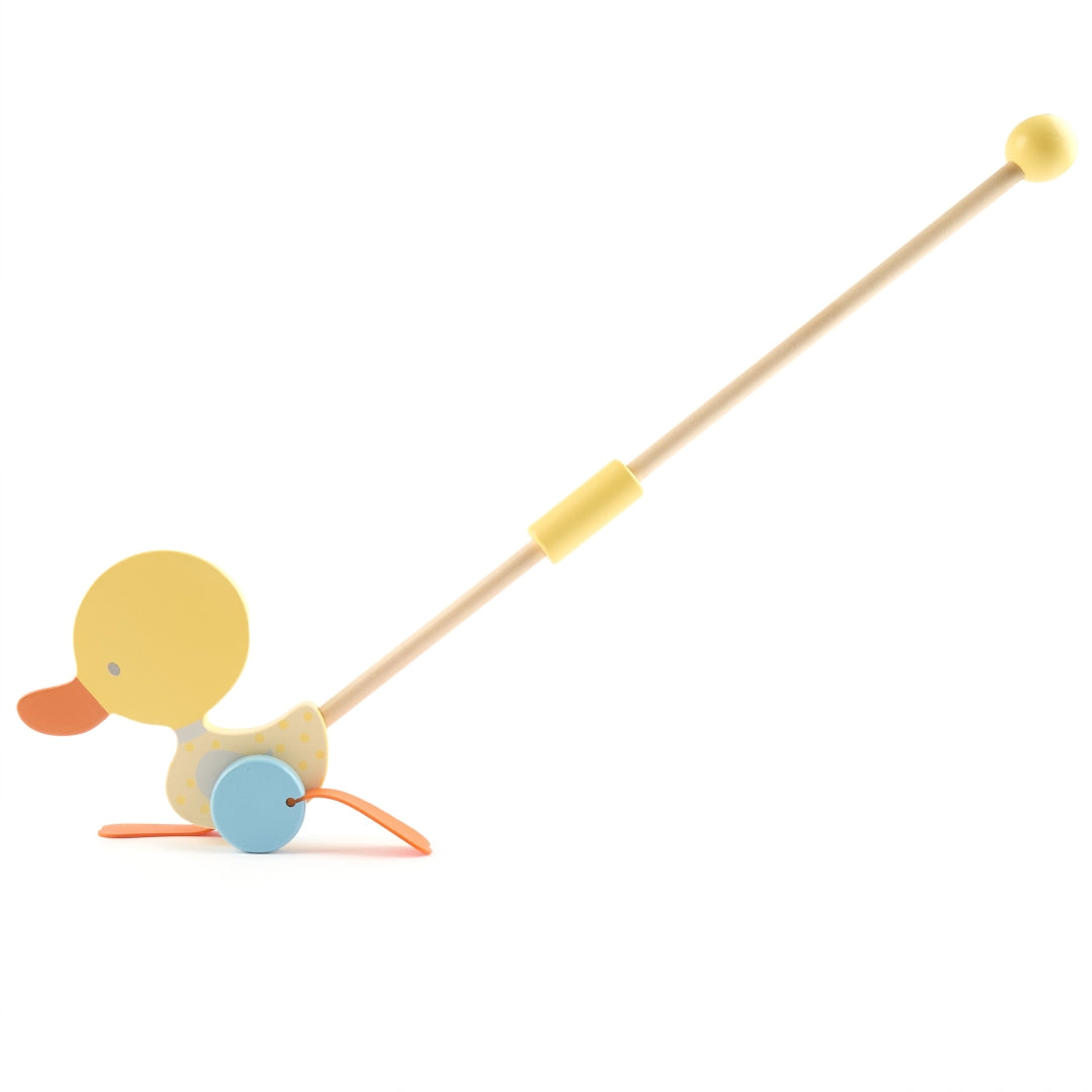 Rollerstick Waddling Duck Wood Yellow | bieco