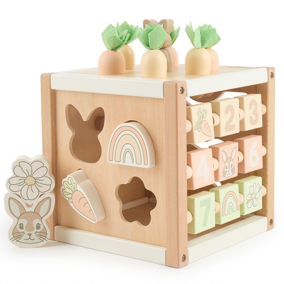 Motor skills cube rabbit fine wood | bieco