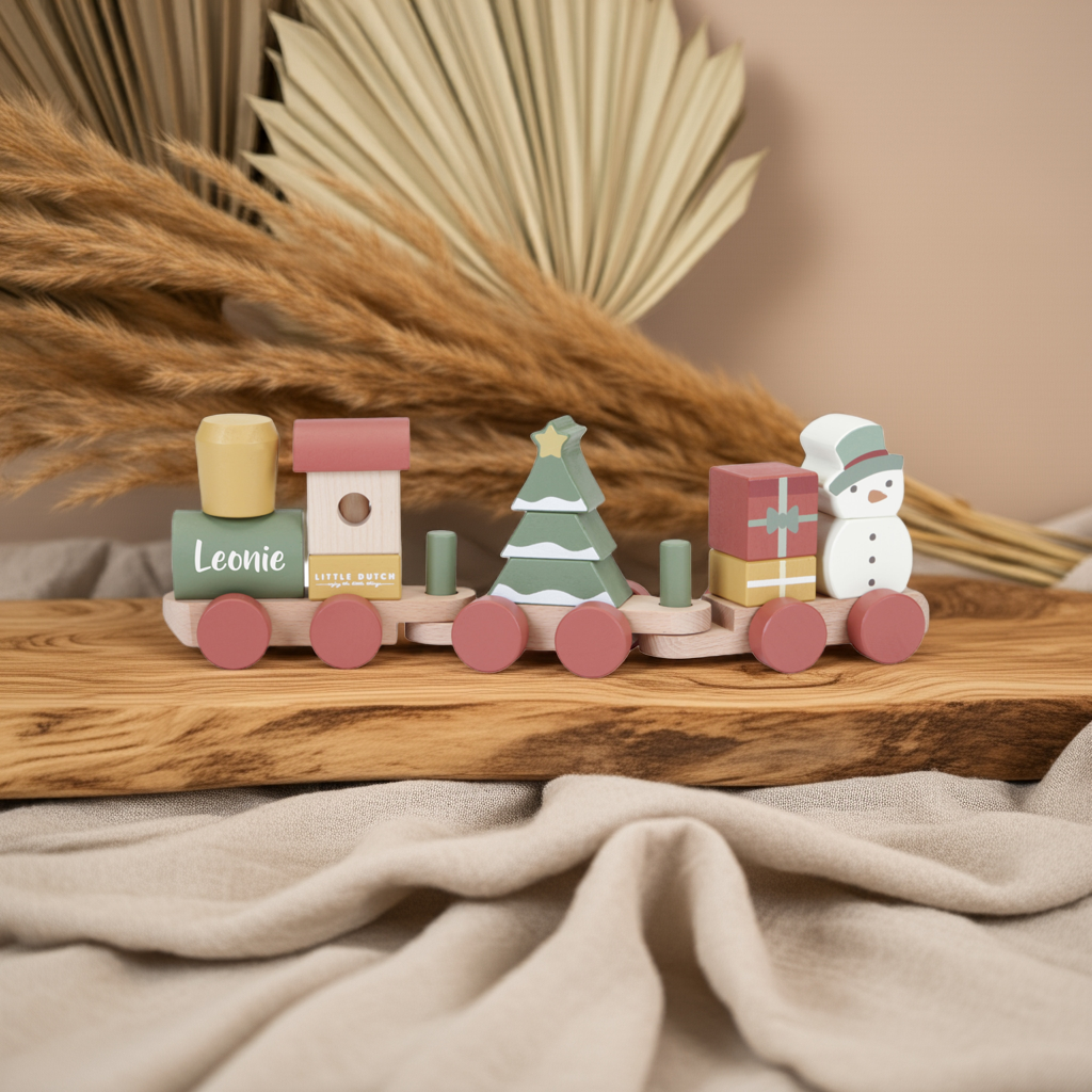 Holz-Zug Weihnachten - Bedruckt | Little Dutch