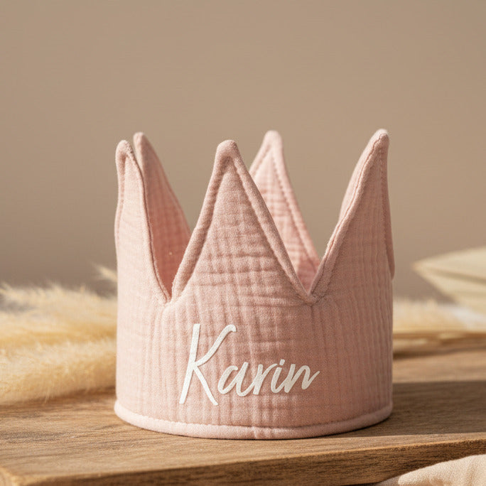 Geburtstagskrone Rosa für 1.–5. Geburtstag aus Baumwolle | Jollein