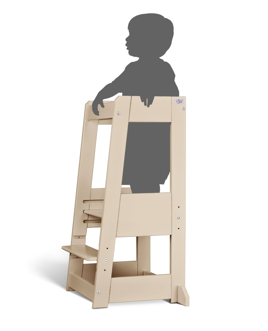 Entdeckerturm / Lernturm FELIX mitwachsend Buche massiv CASHMERE | tiSsi®