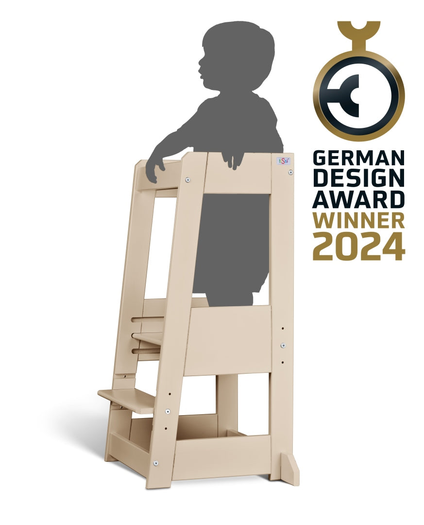 Entdeckerturm / Lernturm FELIX mitwachsend Buche massiv CASHMERE | tiSsi®