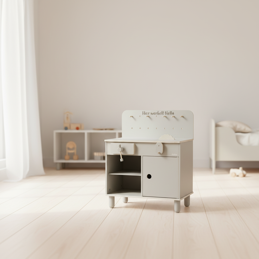 Workbench wood Play natural grey I Flexa by Schmatzepuffer® customizable