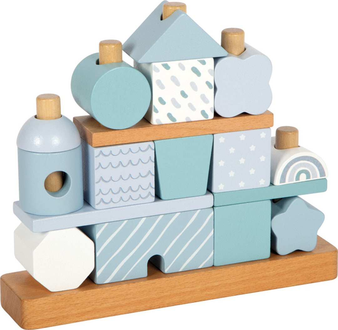 Personalisiertes Stapelhaus blau zur Geburt | small foot by Schmatzepuffer