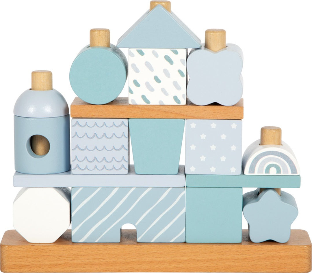 Personalisiertes Stapelhaus blau zur Geburt | small foot by Schmatzepuffer