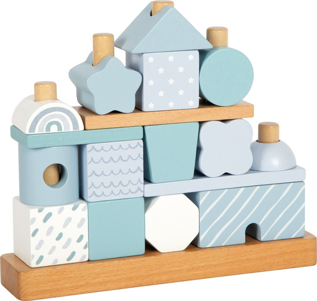 Personalisiertes Stapelhaus blau zur Geburt | small foot by Schmatzepuffer