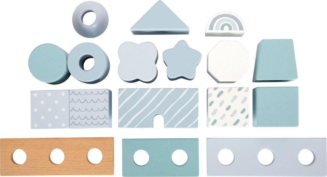 Personalisiertes Stapelhaus blau zur Geburt | small foot by Schmatzepuffer