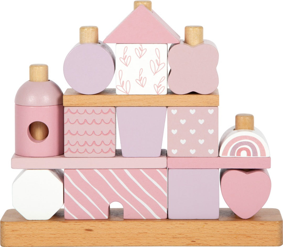 Personalisiertes Stapelhaus rosa zur Geburt | small foot by Schmatzepuffer