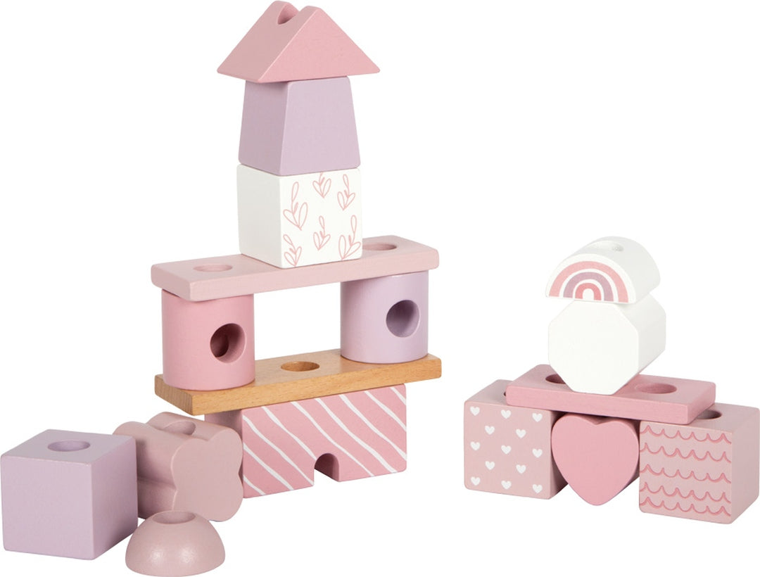 Personalisiertes Stapelhaus rosa zur Geburt | small foot by Schmatzepuffer