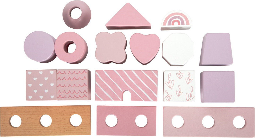 Personalisiertes Stapelhaus rosa zur Geburt | small foot by Schmatzepuffer