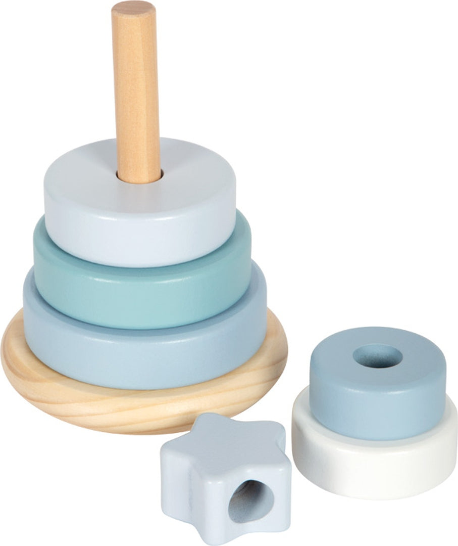 Personalized Stacking Tower blue - Gift for birth | by Schmatzepuffer