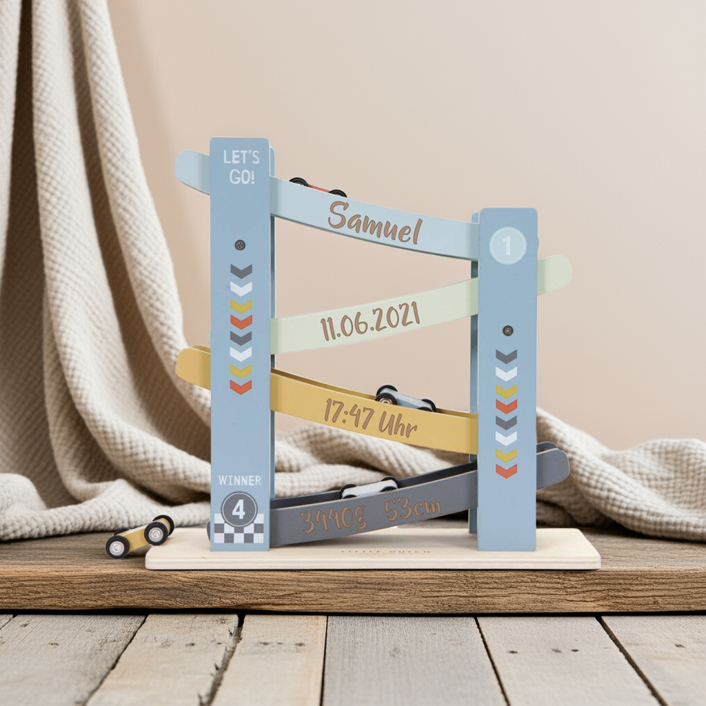 Marble Run "For Birth" Ocean Wood, blue | Little Dutch
