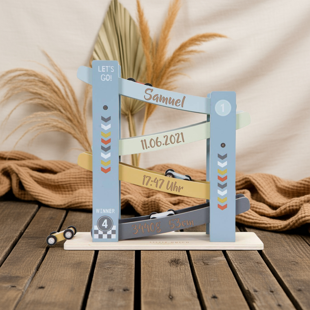 Marble Run "For Birth" Ocean Wood, blue | Little Dutch