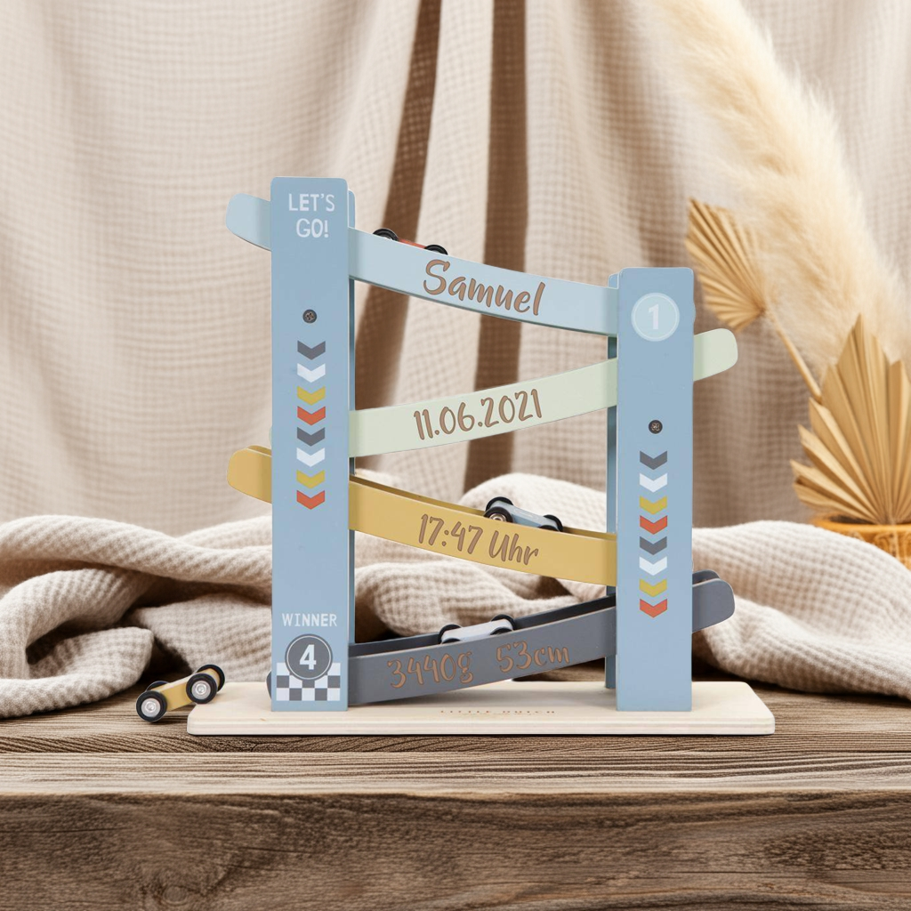 Marble Run "For Birth" Ocean Wood, blue | Little Dutch