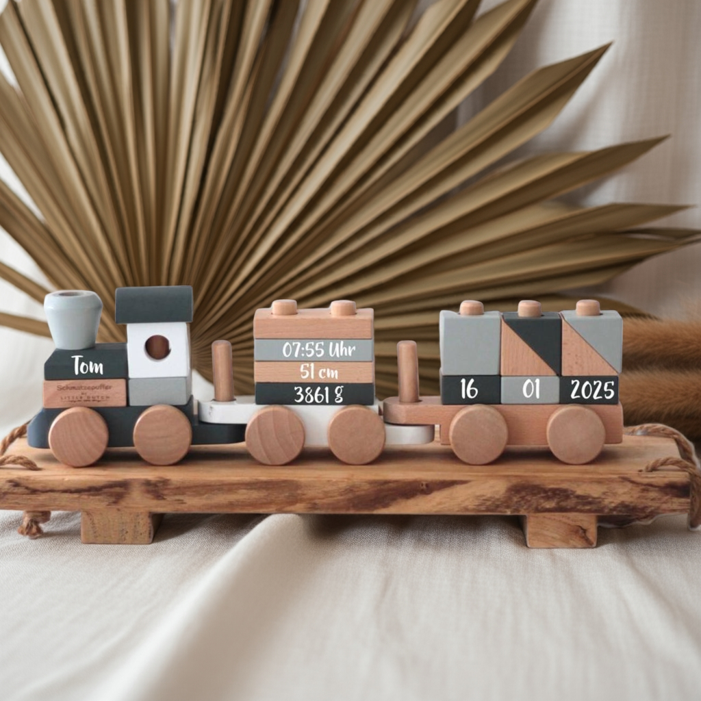 Holz-Zug Exclusive Edition - Zur Geburt - Bedruckt | Little Dutch