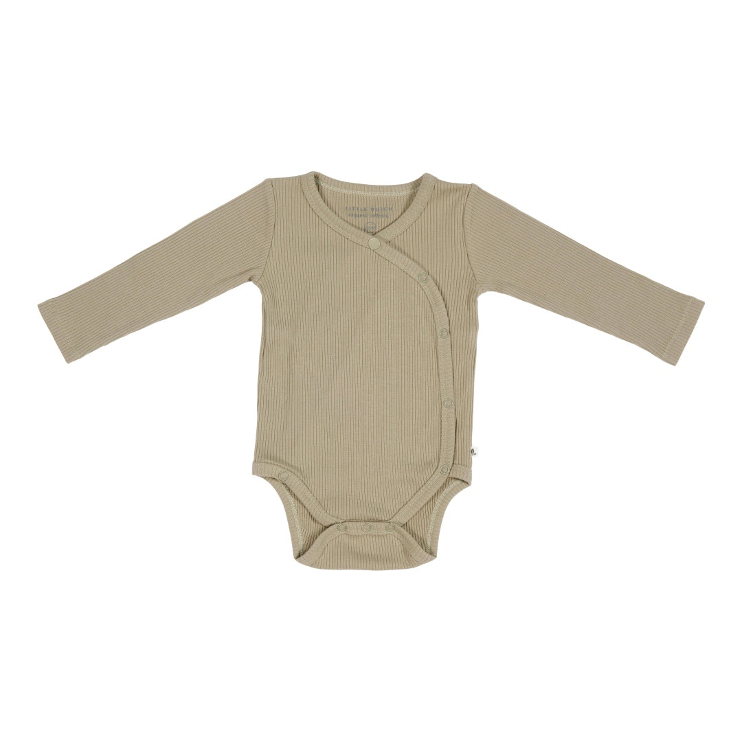 Langarm-Wickelbody Oliv | Little Dutch