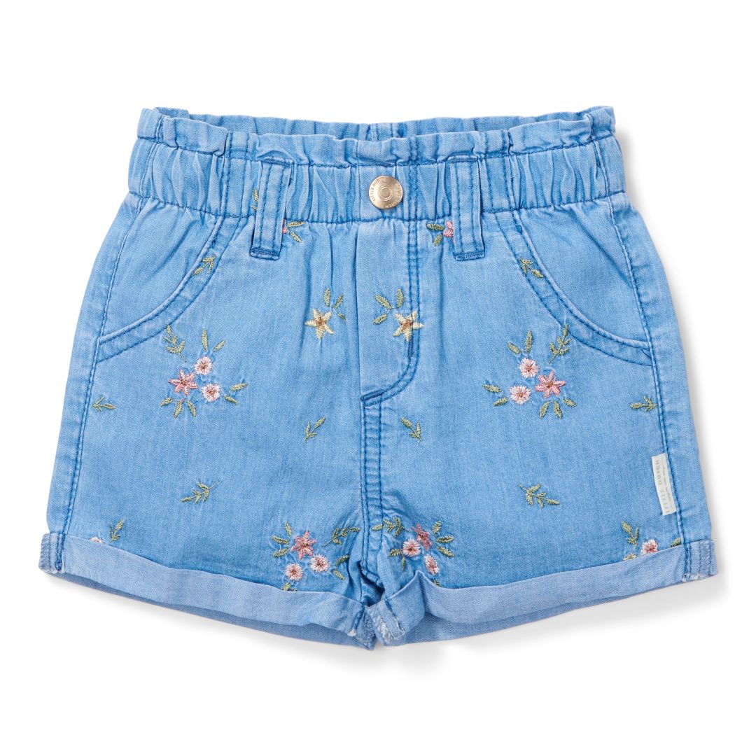 Kurze Hose Denim bestickt | Little Dutch
