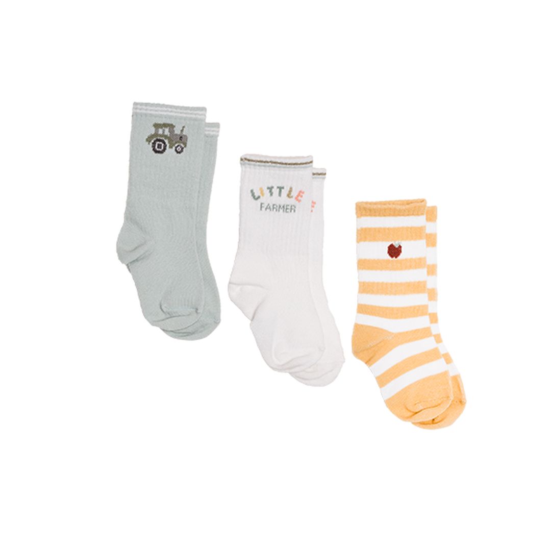 Socken 3er-Set grün/gelb/weiß | Little Dutch