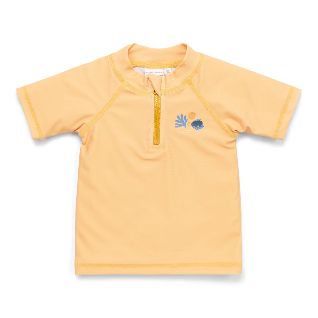 Kortmouw zwemshirt Honinggeel | Little Dutch