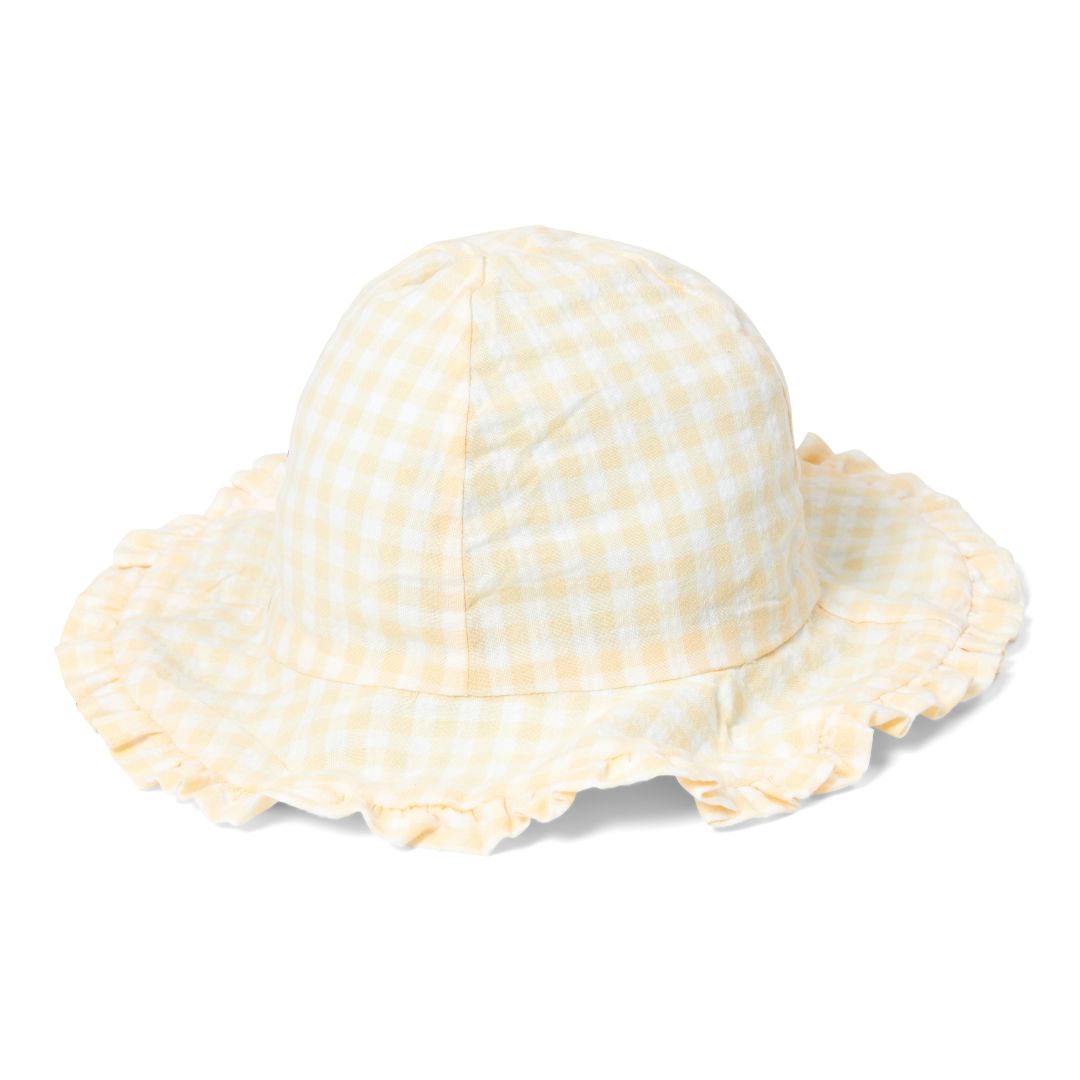Sonnenhut wendbar Sea Green / Sunshine Checks gr. 1 | Little Dutch
