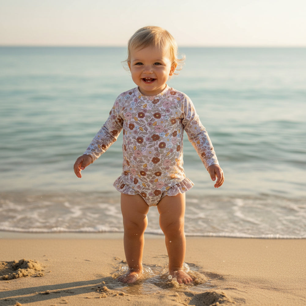 Long-sleeved swimsuit baby UV protection summer