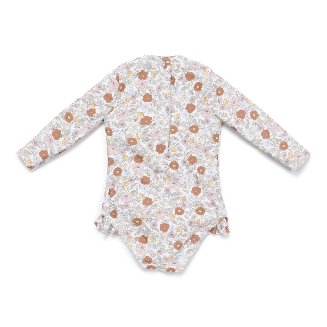 Swimsuit long-sleeved ruffles vintage Little Flowers | Little Dutch
