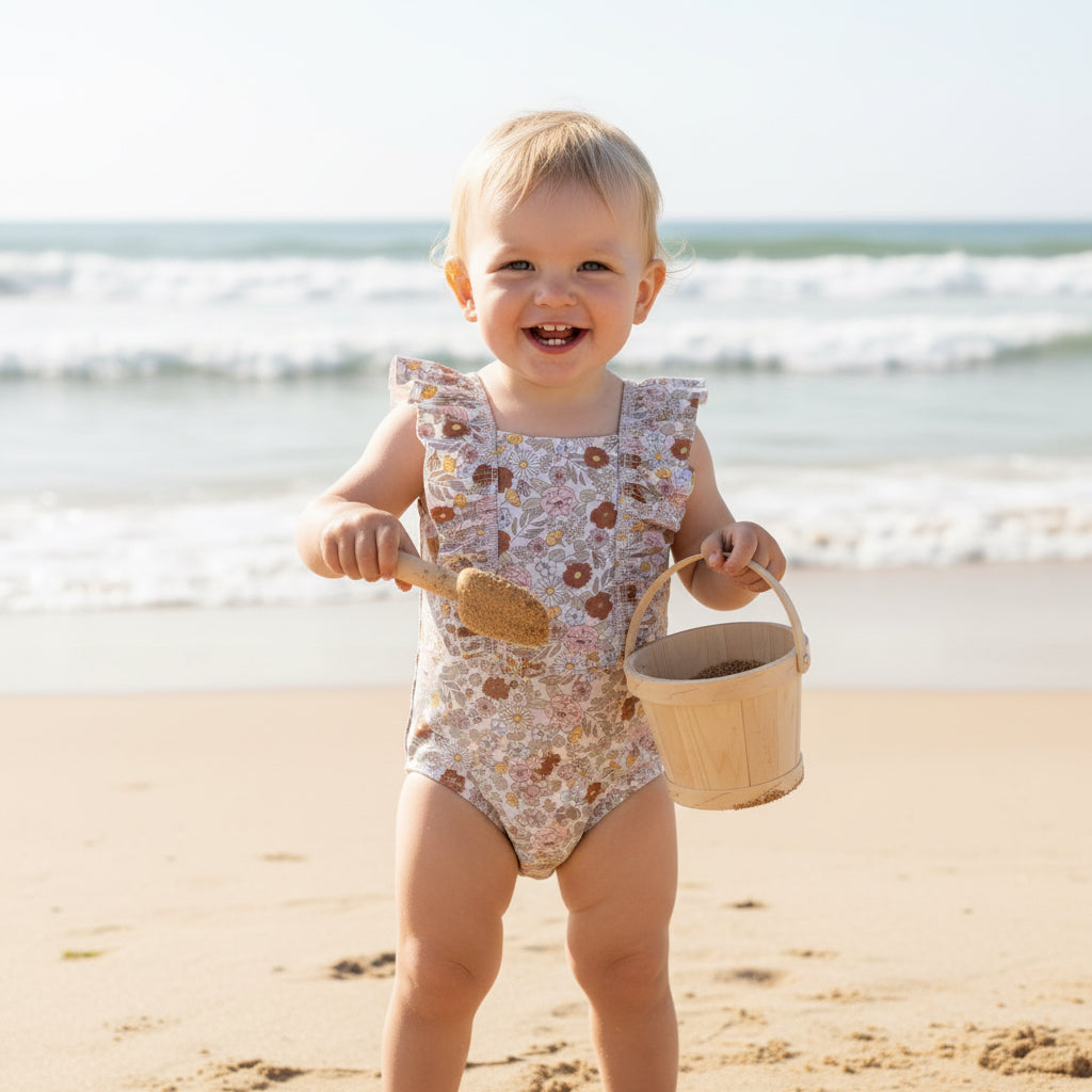 Swimsuit with ruffles Vintage Little Flowers | Little Dutch