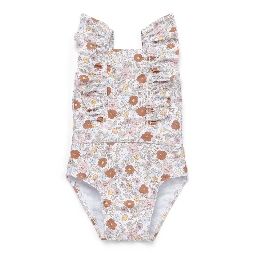 Badeanzug Volants Vintage Little Flowers | Little Dutch