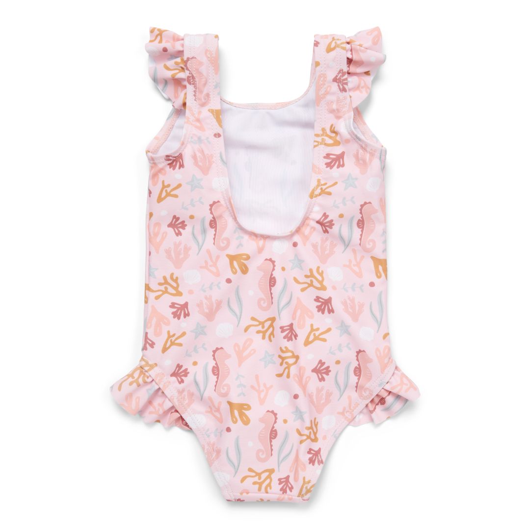 Ruffled Swimsuit Ocean Dreams Pink | Little Dutch