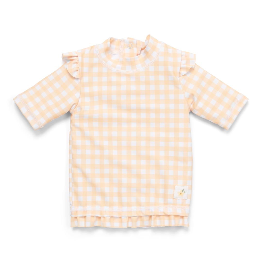 Little Dutch zwemshirt met korte mouwen en ruches in Sunshine Checks