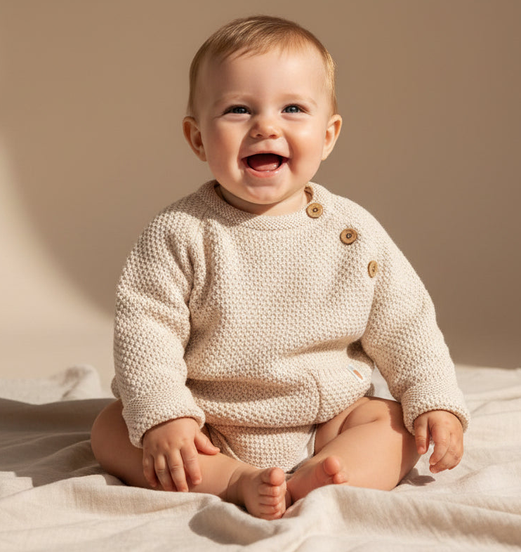 Gestrickter Pullover Sand | Little Dutch
