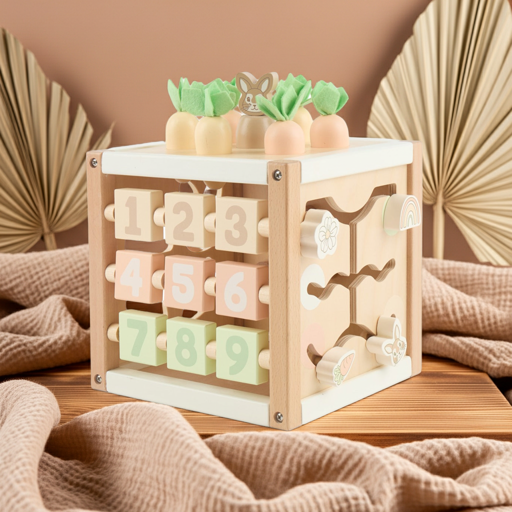 Motor skills cube rabbit fine wood | bieco