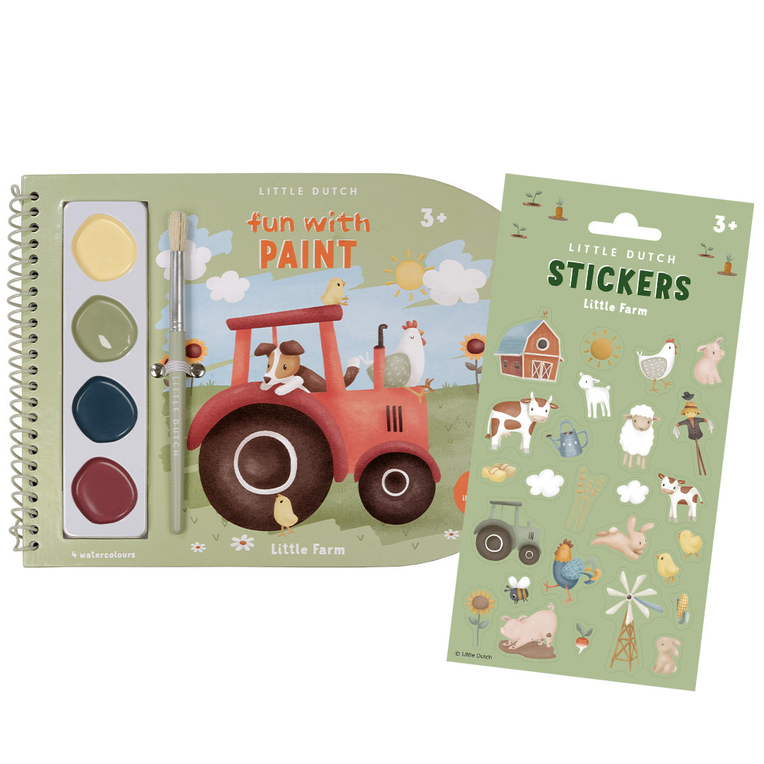 Creatieve Set Sticker Kleurboek Kleine Boerderij | Little Dutch