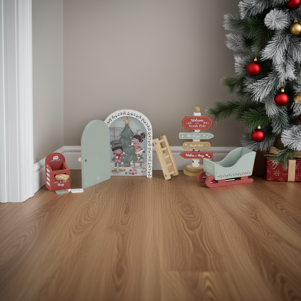 Ensemble d'accessoires de Noël pour gnomes, y compris une porte pour gnomes | Little Dutch