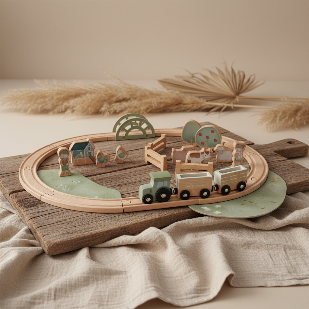Little Farm wooden train | Little Dutch