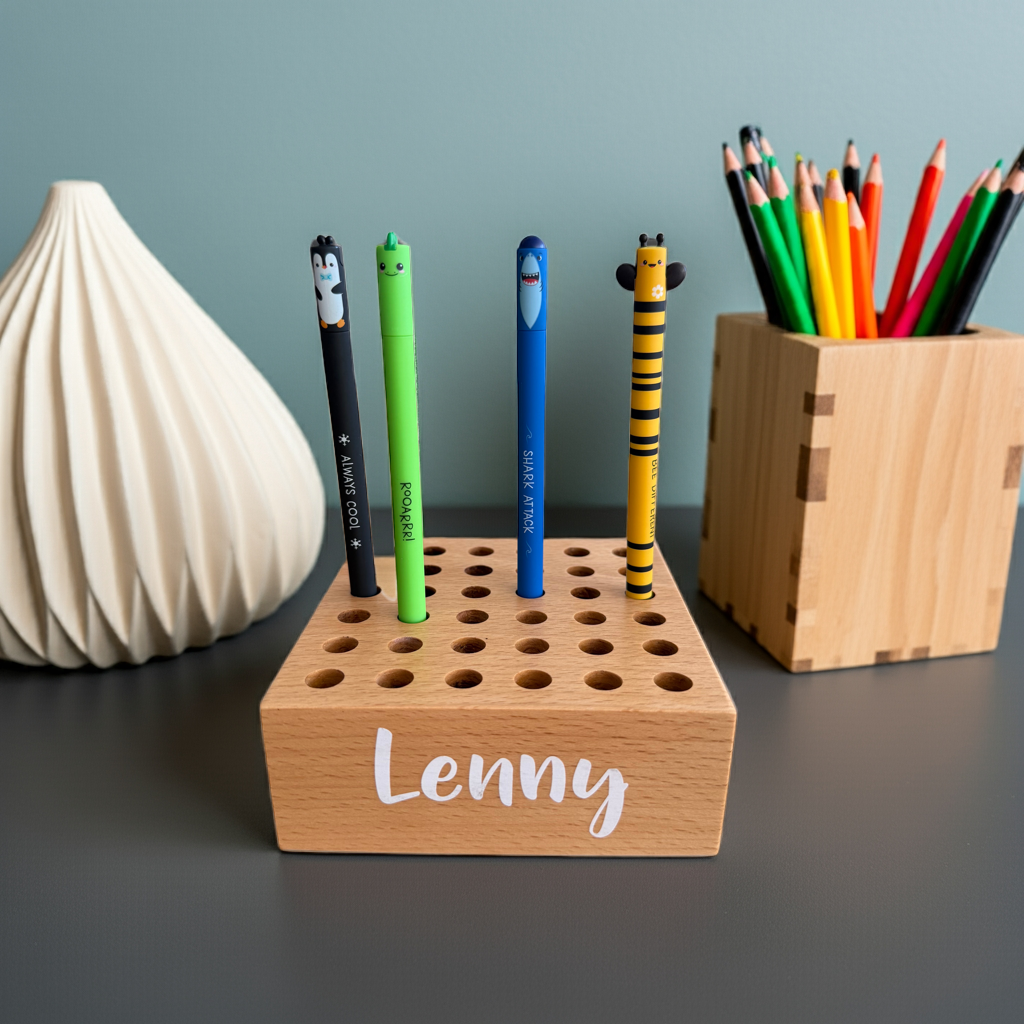 Porte-stylo en bois personnalisé, compatible avec les stylos Legami et autres | Smack Buffer