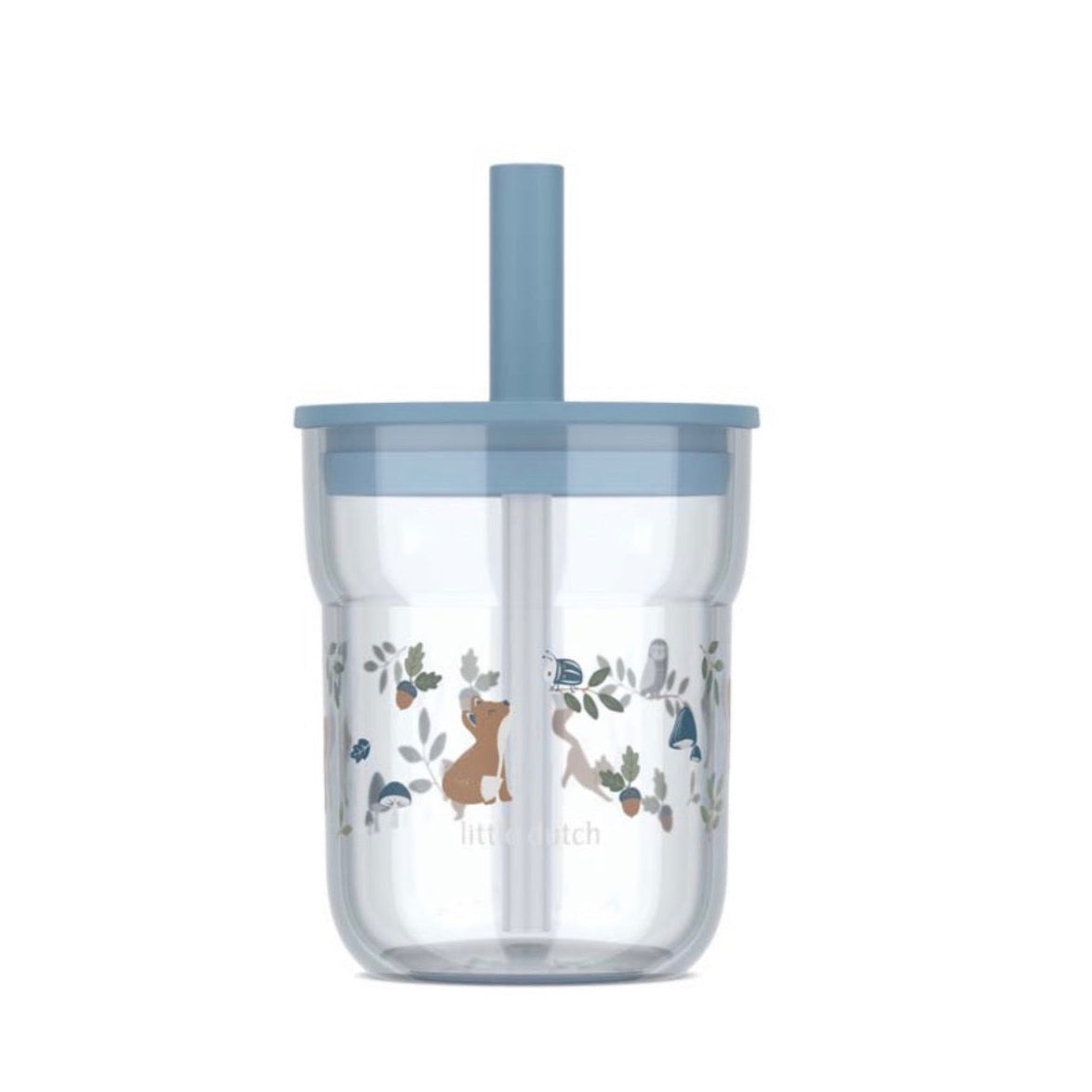 Children's drinking glass Mio 250ml with straw - Forest Friends | Little Dutch x Mepal
