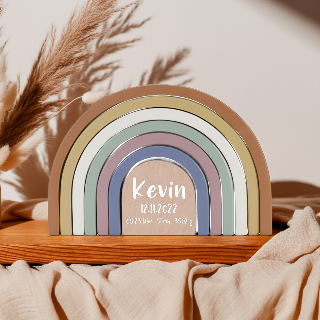 Stacking Rainbow Vintage – Personalized Baby Gift | Little Dutch