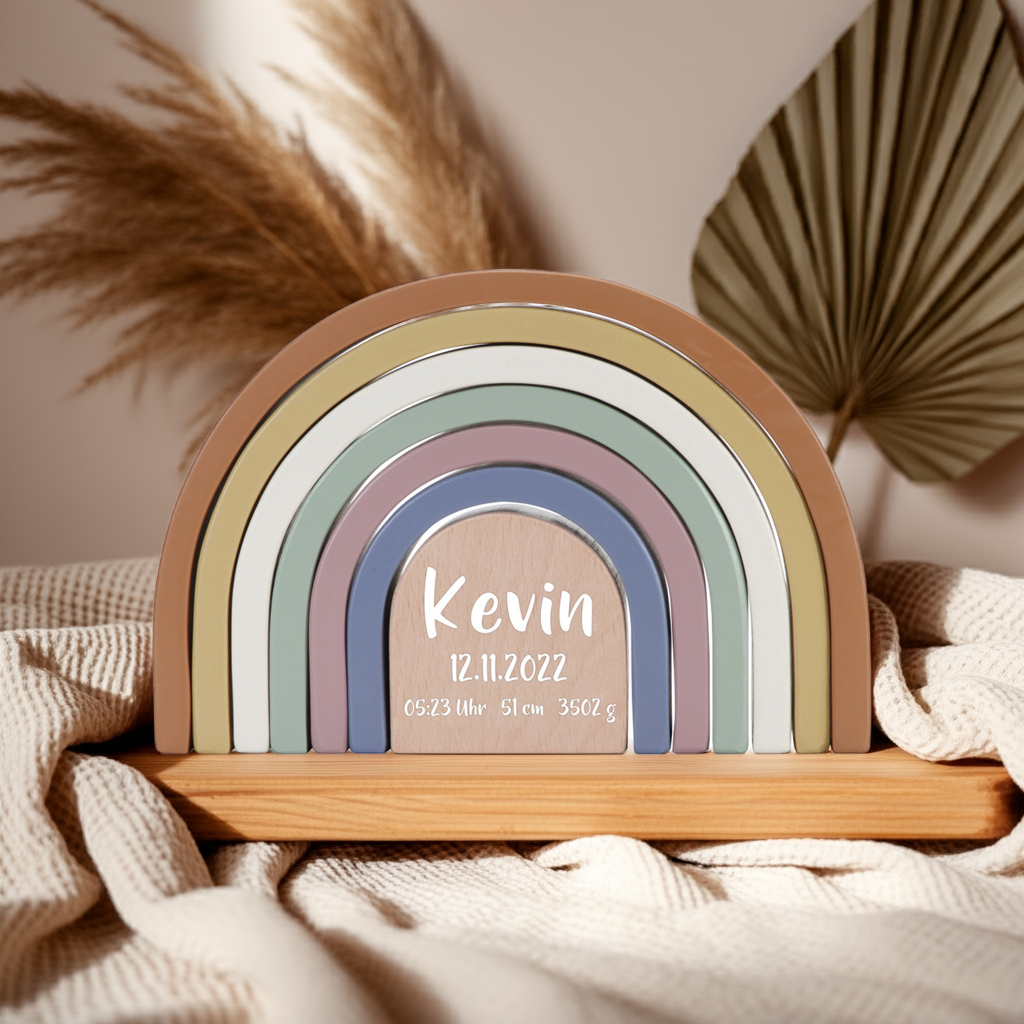 Stacking Rainbow Vintage – Personalized Baby Gift | Little Dutch