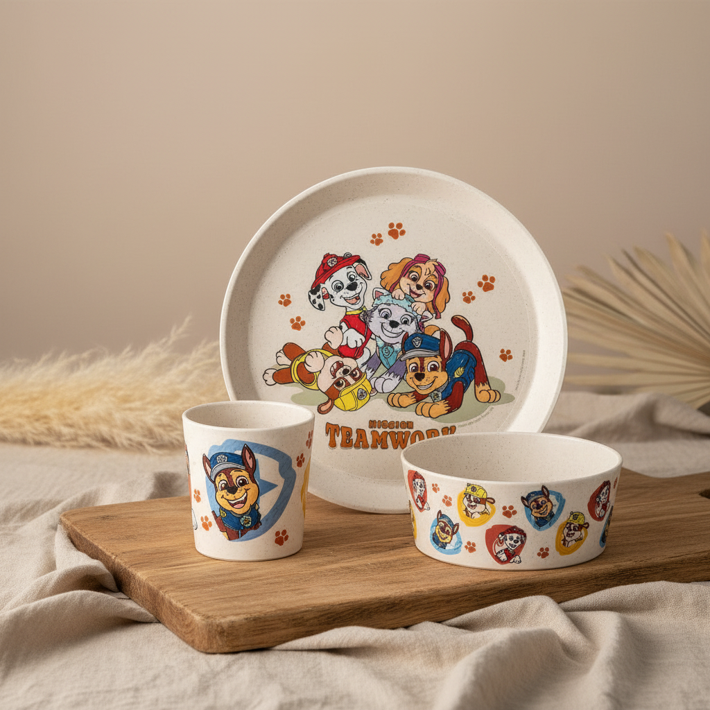 Connect Grow Paw Patrol 3-piece tableware set, sand | Koziol