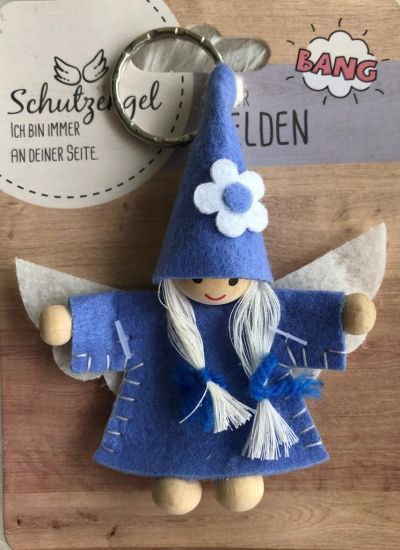 Gilde Schutzengel Schlüsselanhänger blau "für Helden" | by Schmatzepuffer® online kaufen