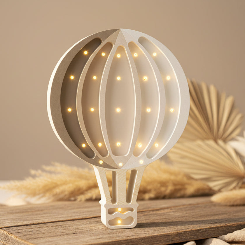 Hot air balloon rainbow lamp, cappuccino | Little Lights